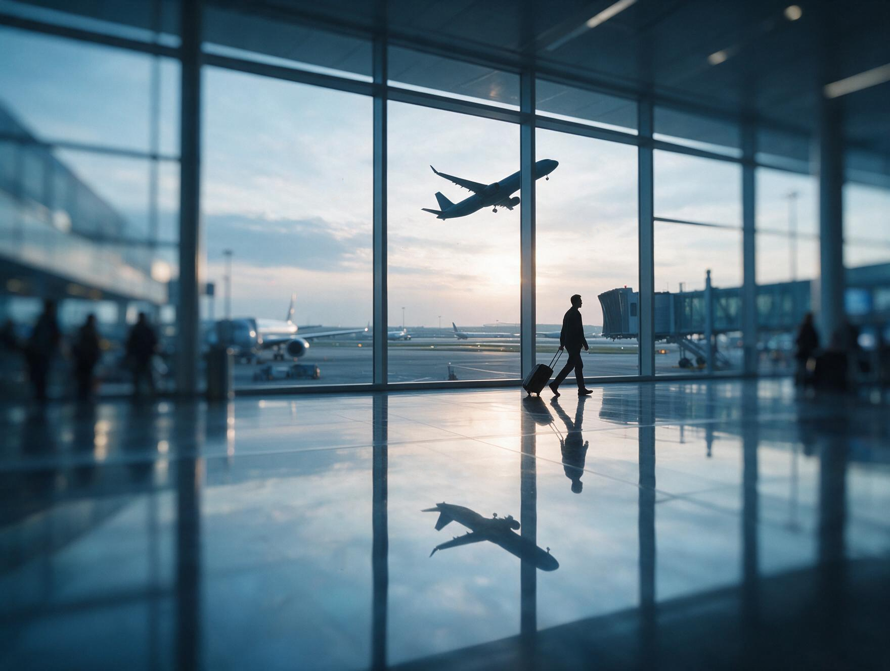 Person walking around to aerport